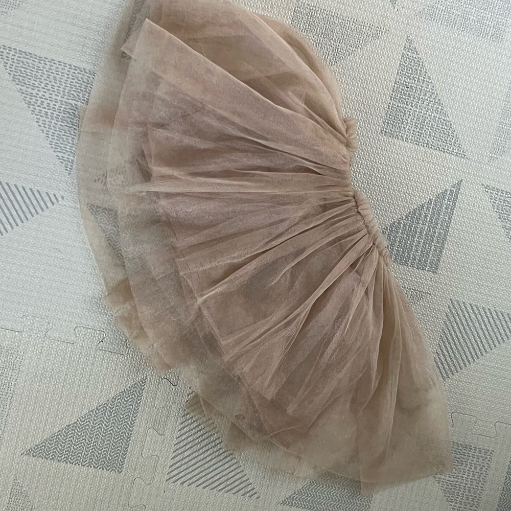 Chic Tan Tulle Mini Skirt